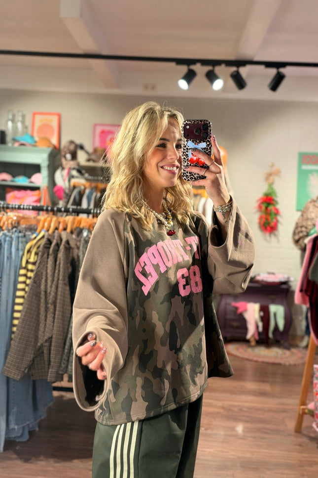 LONGSLEEVE SAINT-TROPEZ BRUIN ARMY - Hip is het