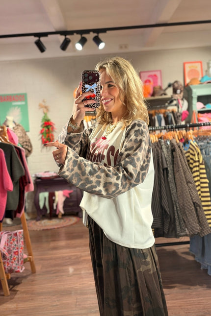 LONGSLEEVE STAY PROGRESS LEOPARD - Hip is het