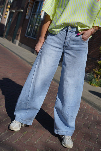 LOOSE BALLOON JEANS KIRA BLAUW - Hipishet