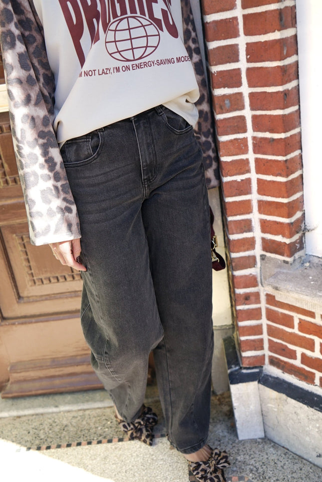 LOOSE BALLOON JEANS LINDE ZWART - Hip is het