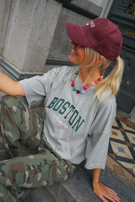 OVERSIZED TEE BOSTON GRIJS - Hip is het