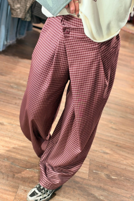 PANTALON GERUIT ELLA BORDEAUX - Hip is het