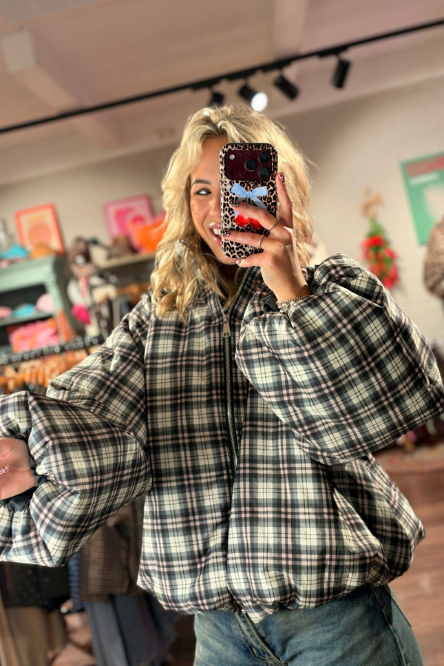 PUFFER JACKET GERUIT ILONA NAVY ROZE - Hip is het