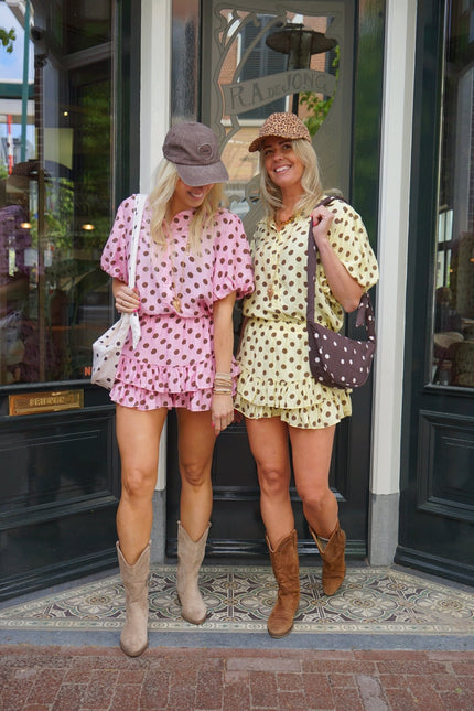 SET DOTS DOLLY BRUIN ROZE - Hipishet