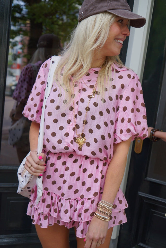 SET DOTS DOLLY BRUIN ROZE - Hipishet