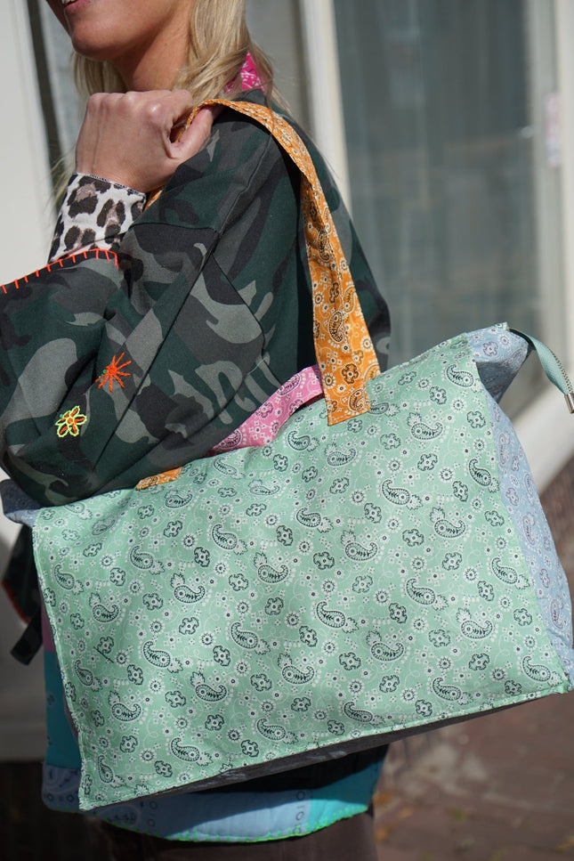 SHOPPER PAISLEY PRINT MINTGROEN - Hipishet