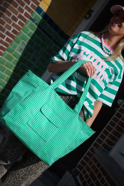 SHOPPER STREEP GROEN - Hipishet