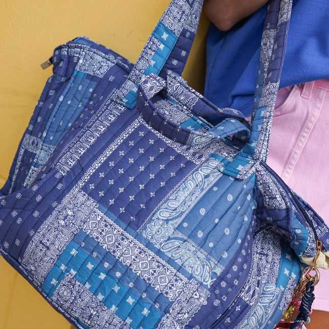 SHOPPER TAS PAISLEY BLAUW - Hipishet