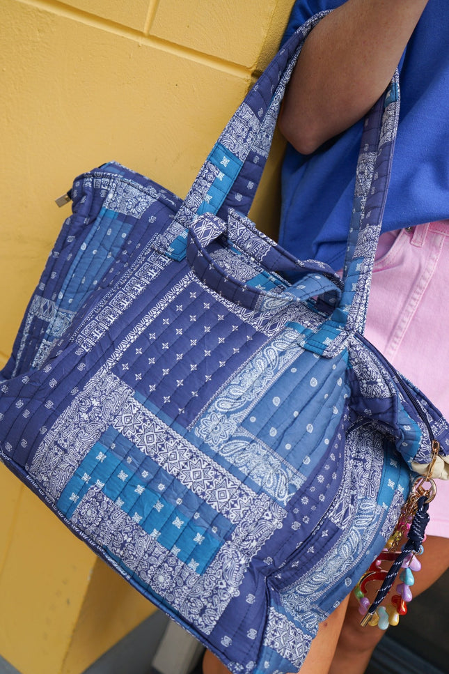 SHOPPER TAS PAISLEY BLAUW - Hipishet