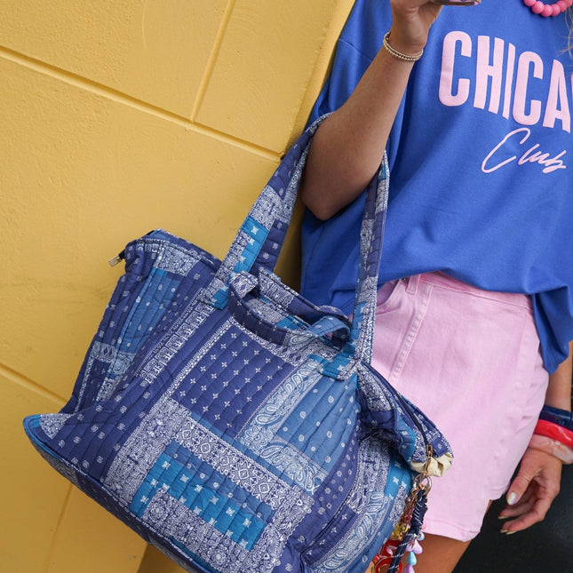 SHOPPER TAS PAISLEY BLAUW - Hipishet