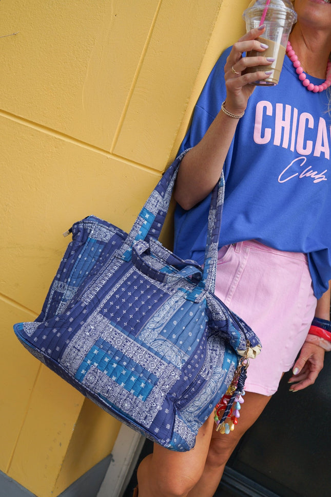 SHOPPER TAS PAISLEY BLAUW - Hipishet