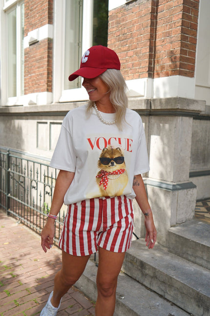 STREEP DENIM SHORT ROOD - Hipishet