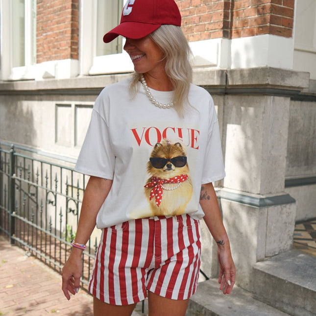 STREEP DENIM SHORT ROOD - Hipishet