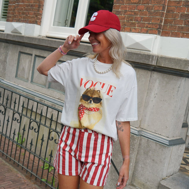 STREEP DENIM SHORT ROOD - Hipishet