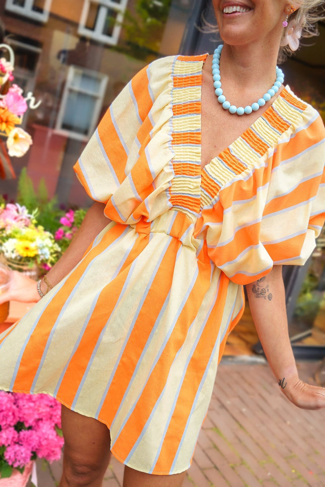 STREEP JURK LIVIA ORANJE GEEL - Hipishet