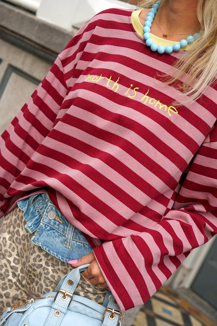 STREEP LONGSLEEVE NORTH BORDEAUX - Hip is het