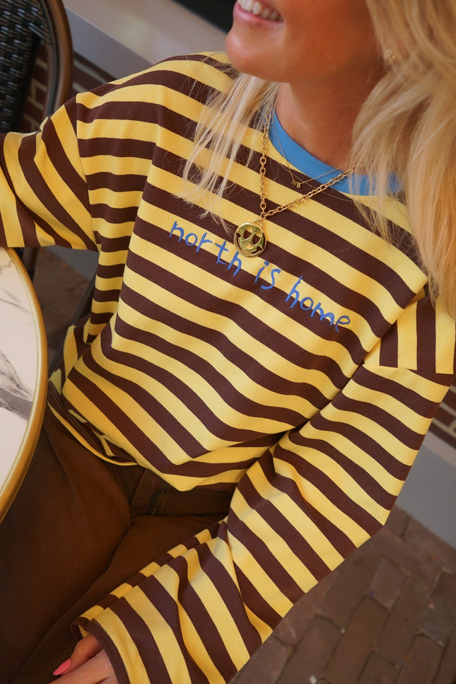 STREEP LONGSLEEVE NORTH GEEL - Hip is het