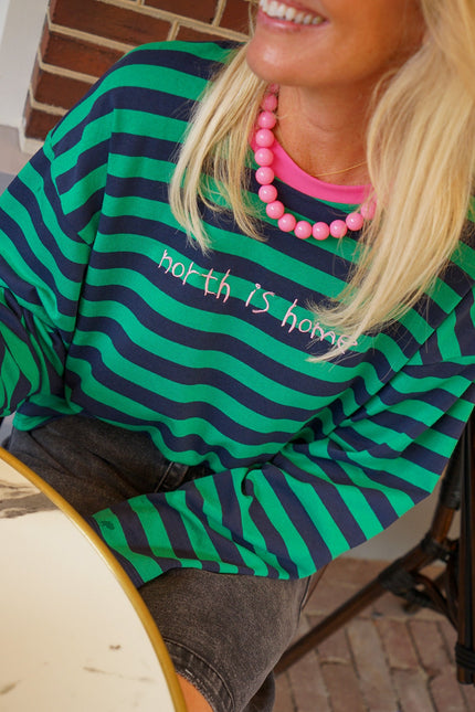 STREEP LONGSLEEVE NORTH GROEN - Hip is het