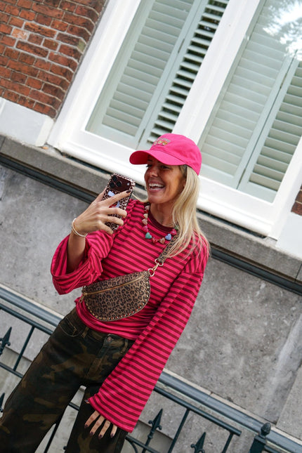 STREEP LONGSLEEVE TARA BORDEAUX ROZE - Hip is het