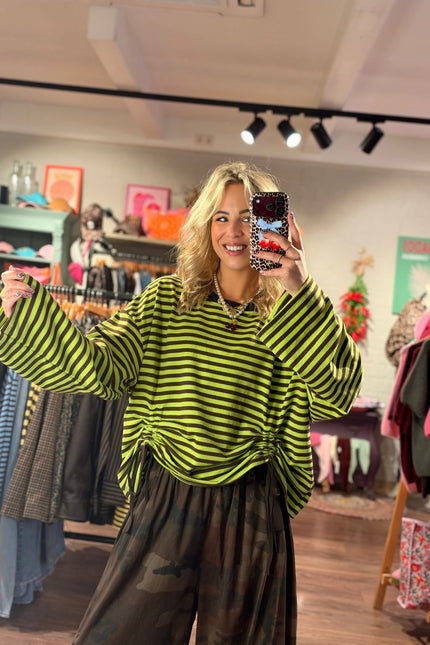 STREEP LONGSLEEVE TRIXIE BRUIN GROEN - Hip is het