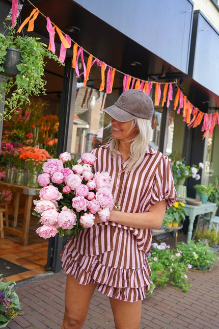 STREEP SET VEERLE BRUIN ROZE - Hipishet
