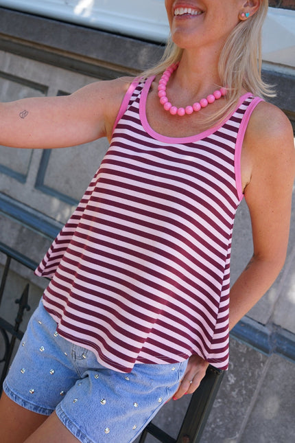 STREEP SINGLET LEA BURGUNDY ROZE - Hipishet