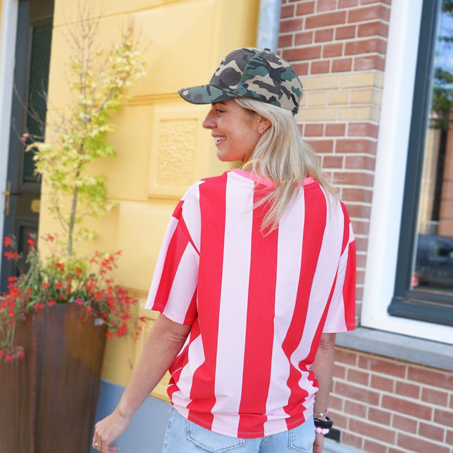 STREEP T - SHIRT BEACH CLUB ROOD - Hipishet