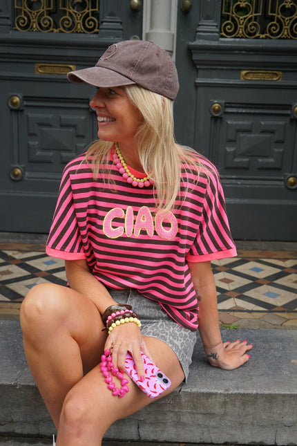 STREEP T - SHIRT CIAO BRUIN ROZE - Hipishet