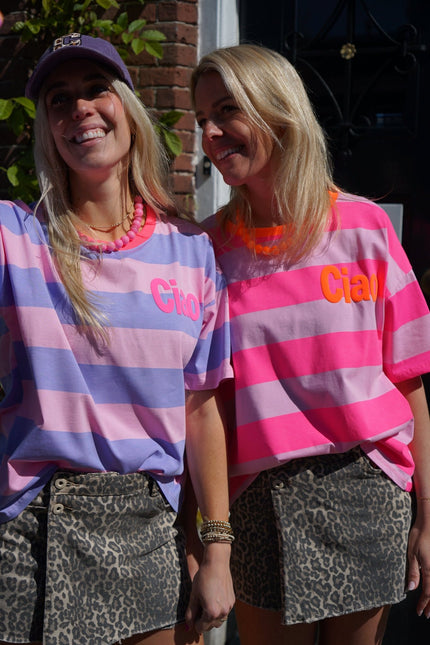 STREEP T - SHIRT CIAO ORANJE ROZE - Hipishet