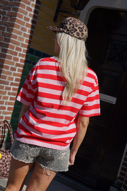 STREEP T - SHIRT CLUB AMOUR ROOD ROZE - Hipishet