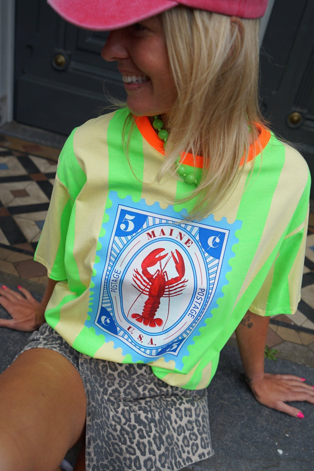 STREEP T - SHIRT LOBSTER GROEN - Hipishet