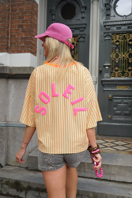 STREEP T - SHIRT SOLEIL ORANJE GROEN - Hipishet