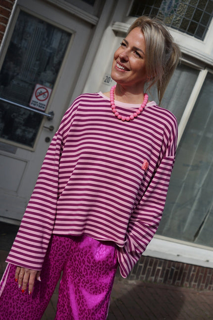STREEP TOP AMOUR AUBERGINE ROZE - Hipishet