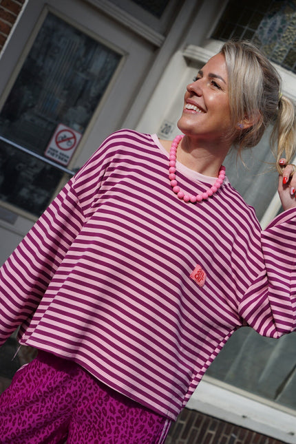 STREEP TOP AMOUR AUBERGINE ROZE - Hipishet
