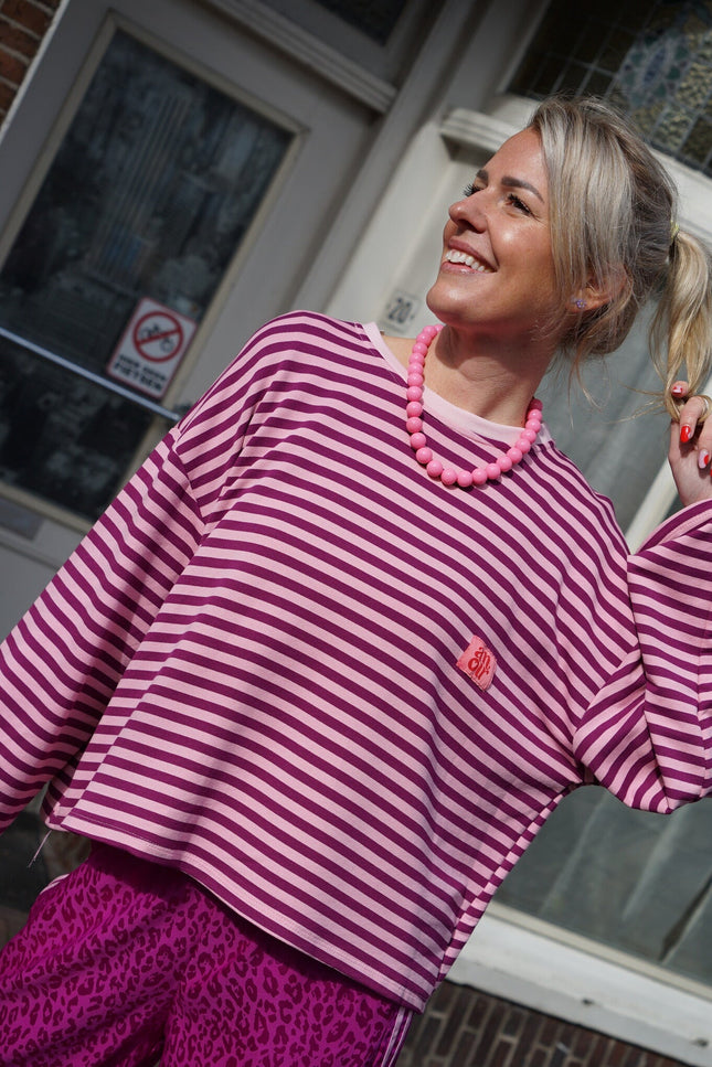 STREEP TOP AMOUR AUBERGINE ROZE - Hipishet