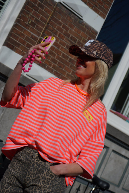 STREEP TOP BISOUS ORANJE ECRU - Hipishet
