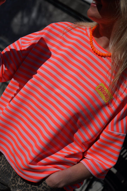 STREEP TOP BISOUS ORANJE ECRU - Hipishet