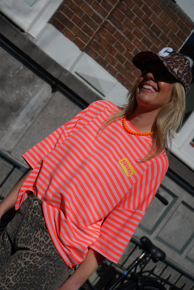 STREEP TOP BISOUS ORANJE ECRU - Hipishet