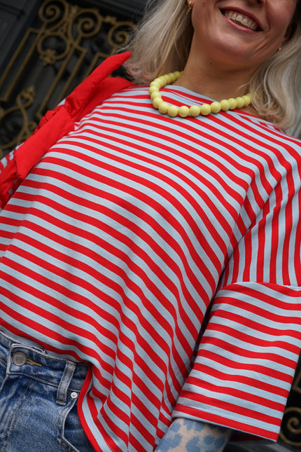 STREEP TOP EVI BLAUW ROOD - Hipishet