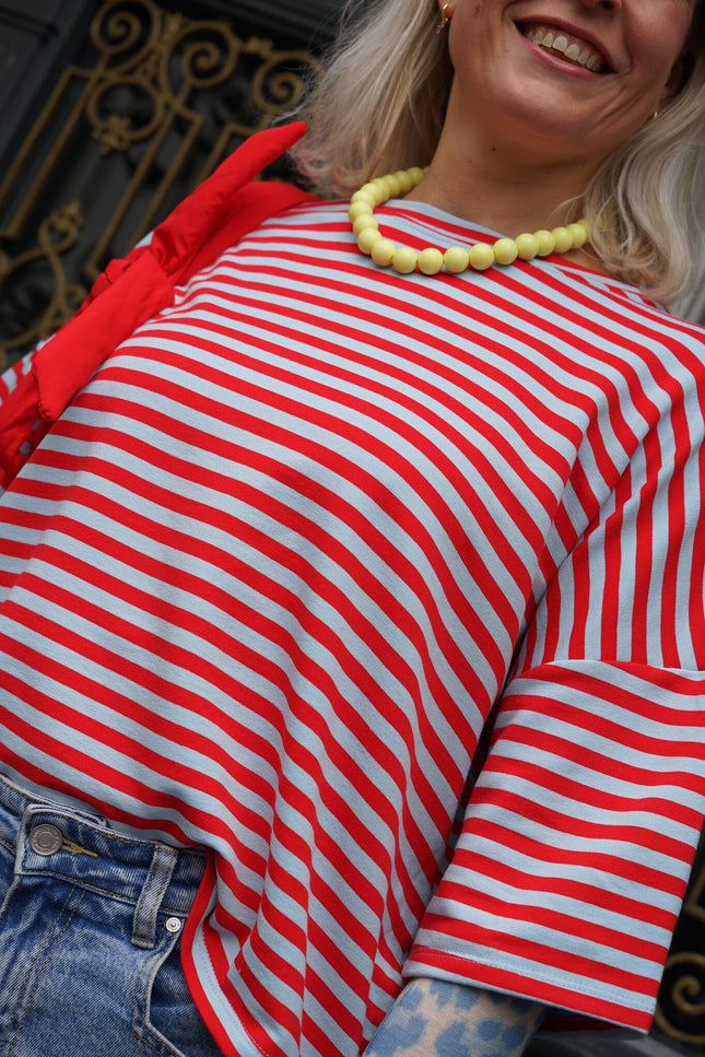 STREEP TOP EVI BLAUW ROOD - Hipishet