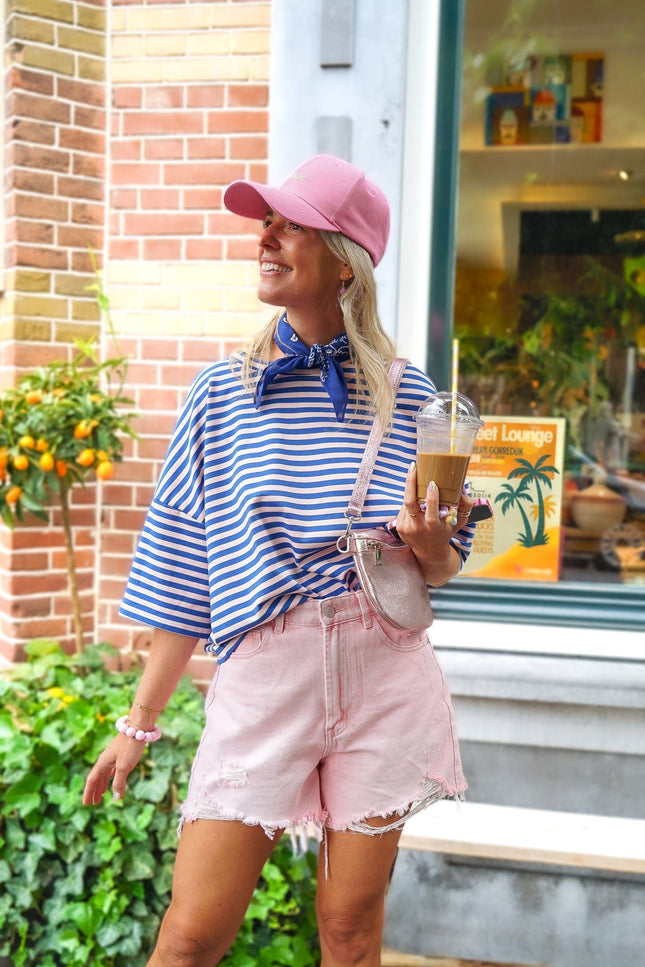 STREEP TOP EVI BLAUW ROZE - Hipishet
