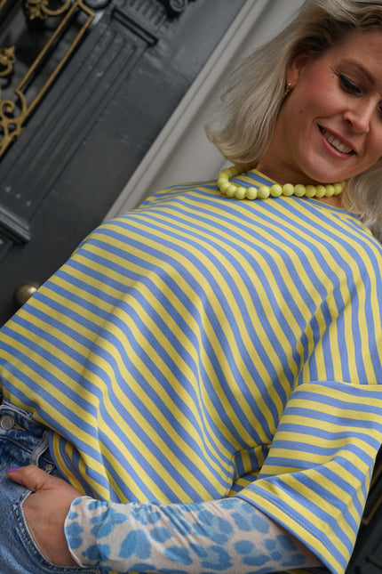 STREEP TOP EVI GEEL BLAUW - Hipishet