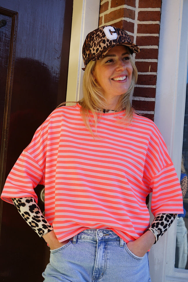 STREEP TOP EVI ORANJE ECRU - Hipishet