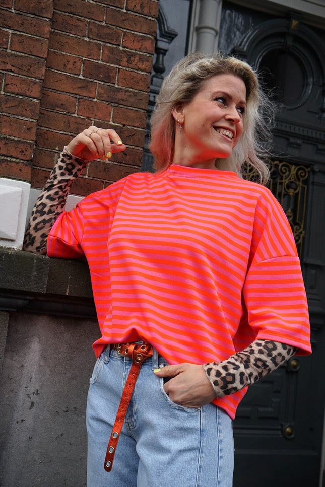 STREEP TOP EVI ORANJE ROZE - Hipishet