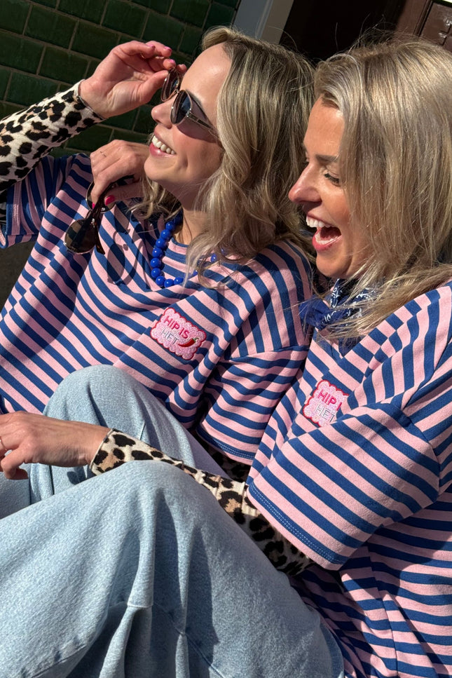 STREEP TOP HIP IS HET BLAUW ROZE - Hipishet