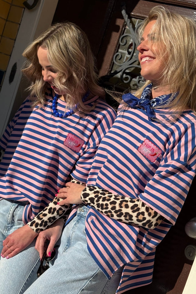 STREEP TOP HIP IS HET BLAUW ROZE - Hipishet