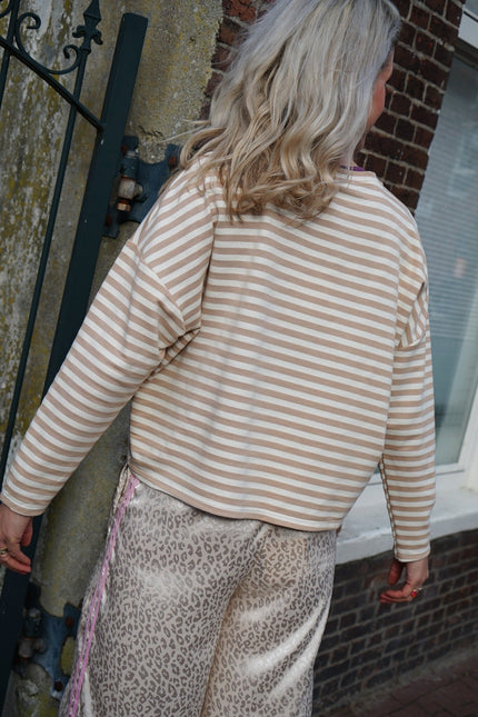 STREEP TOP KIM BEIGE ECRU - Hipishet