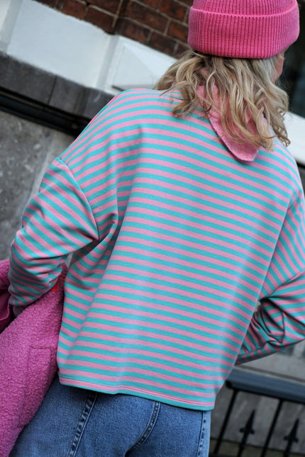 STREEP TOP KIM BLAUW ROZE - Hipishet