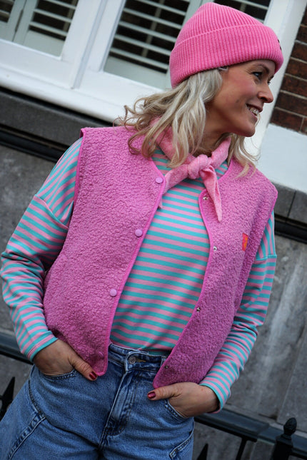 STREEP TOP KIM BLAUW ROZE - Hipishet