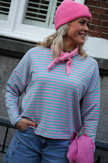 STREEP TOP KIM BLAUW ROZE - Hipishet
